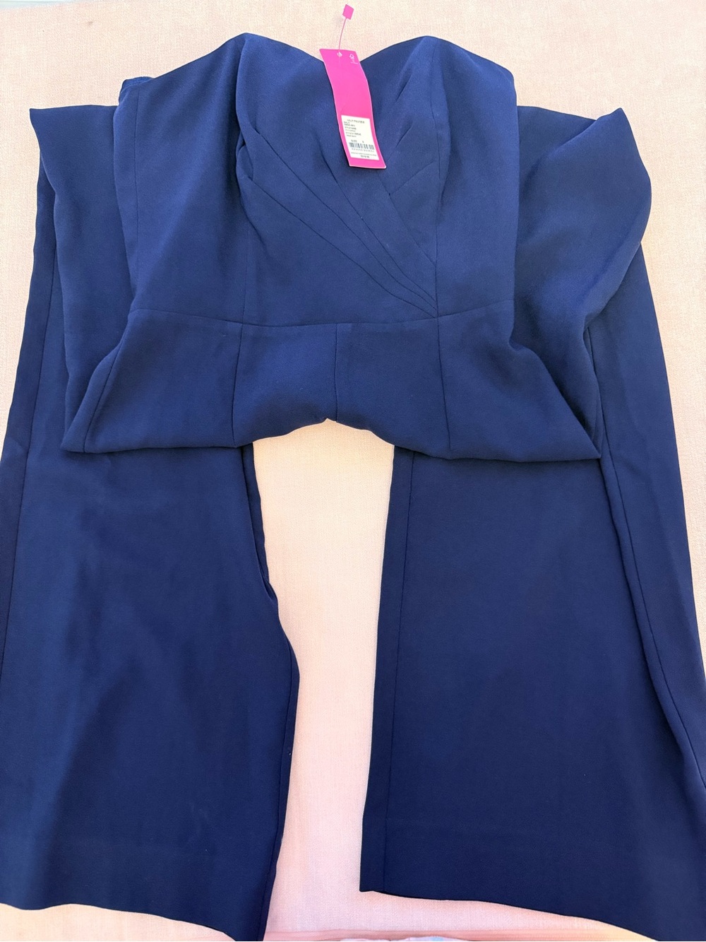 Lilly Pulitzer Strapless Navy Wide-Leg Jumpsuit